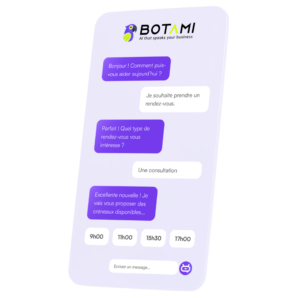 Botami interface on mobile